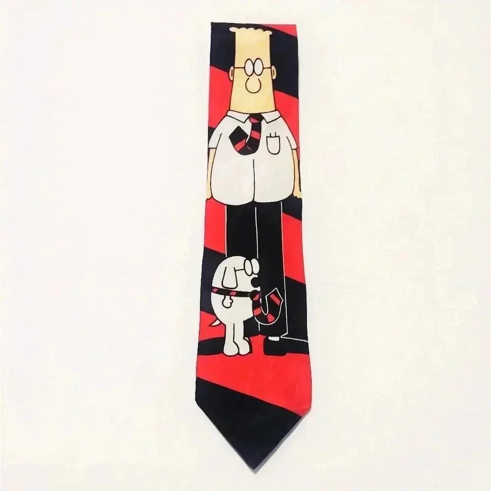 Dilbert Necktie RM‎ Style Cartoon Funny Papers Men's Tie Dress Comic Page